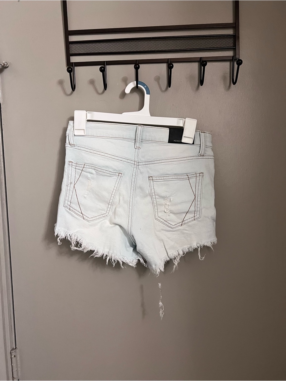 Kendall & Kylie Pale Blue Distressed Denim Shorts